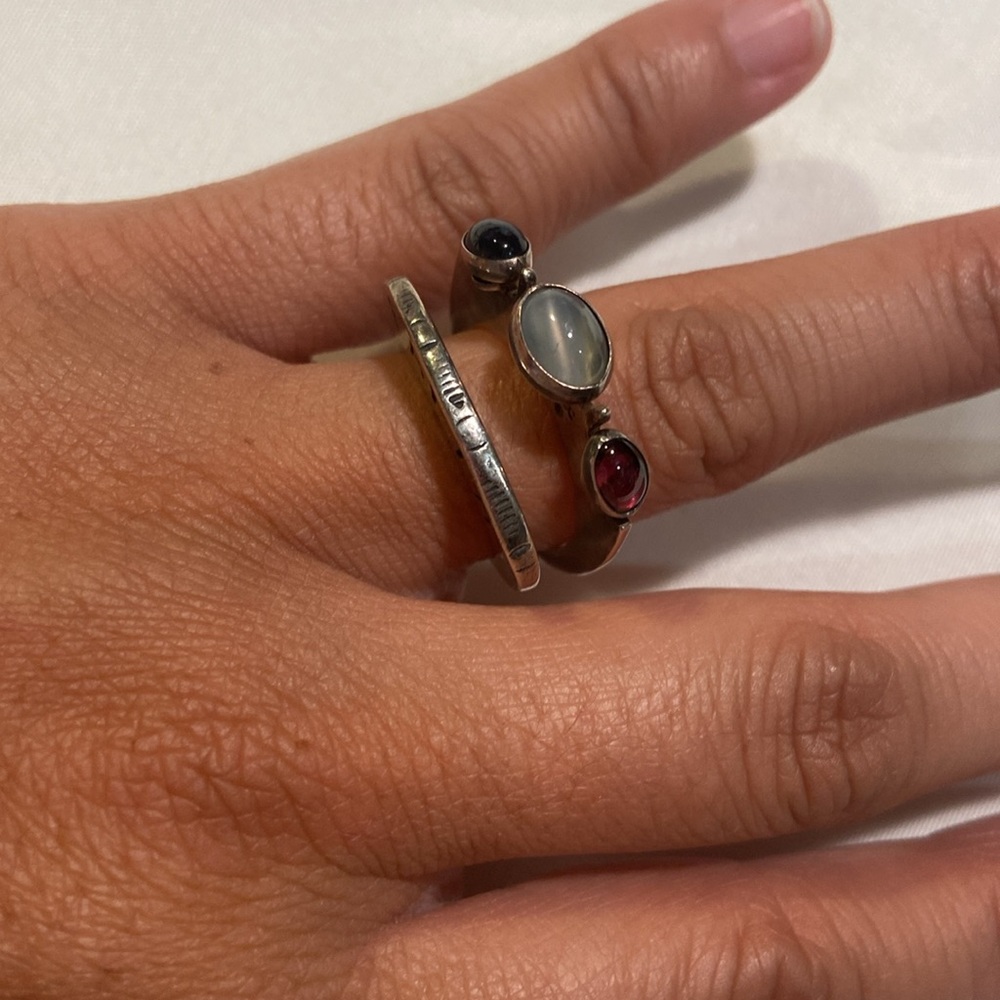 Designer Sterling Silver Stackable Ring Set - image 2